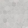 Carrara White 2inch Hexagon Polished