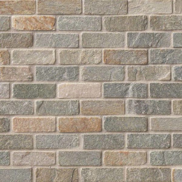 Golden White Quartzite 1×3 Tumbled In 12×12 Mesh