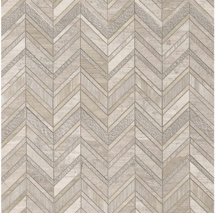 White Quarry Chevron Pattern