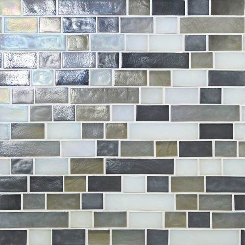 DALTILE GLASS HORIZONS ARCTIC BLEND RANDOM LINEAR MOSAIC