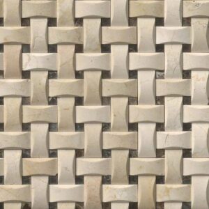 Crema Basketweave Arched Pattern Polished