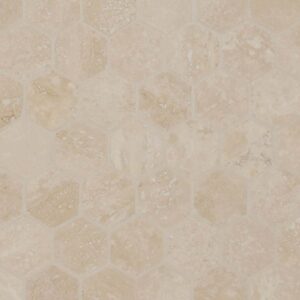 Durango Cream 2inch Hexagon Honed And Filled