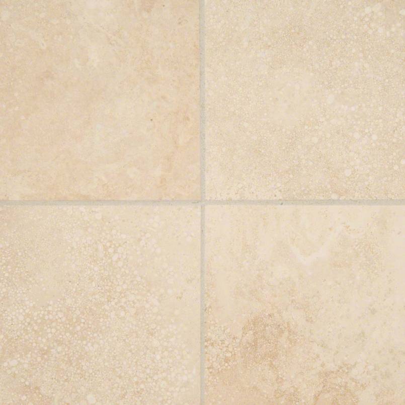 Ivory Travertine 6x6 Honed And Beveled Tile
