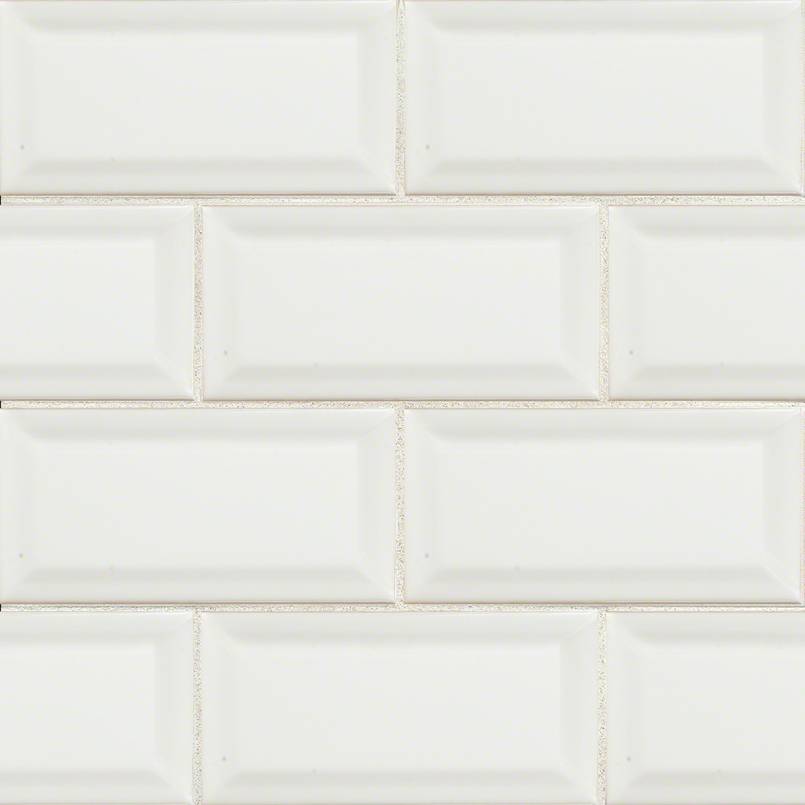 White Subway Tile Beveled 3x6