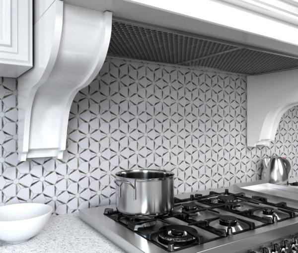 Kaleidoscope Silver Anthology Tile in Kitchen