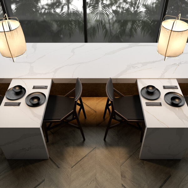 Calacatta Sol LG Viatera Quartz Set Up