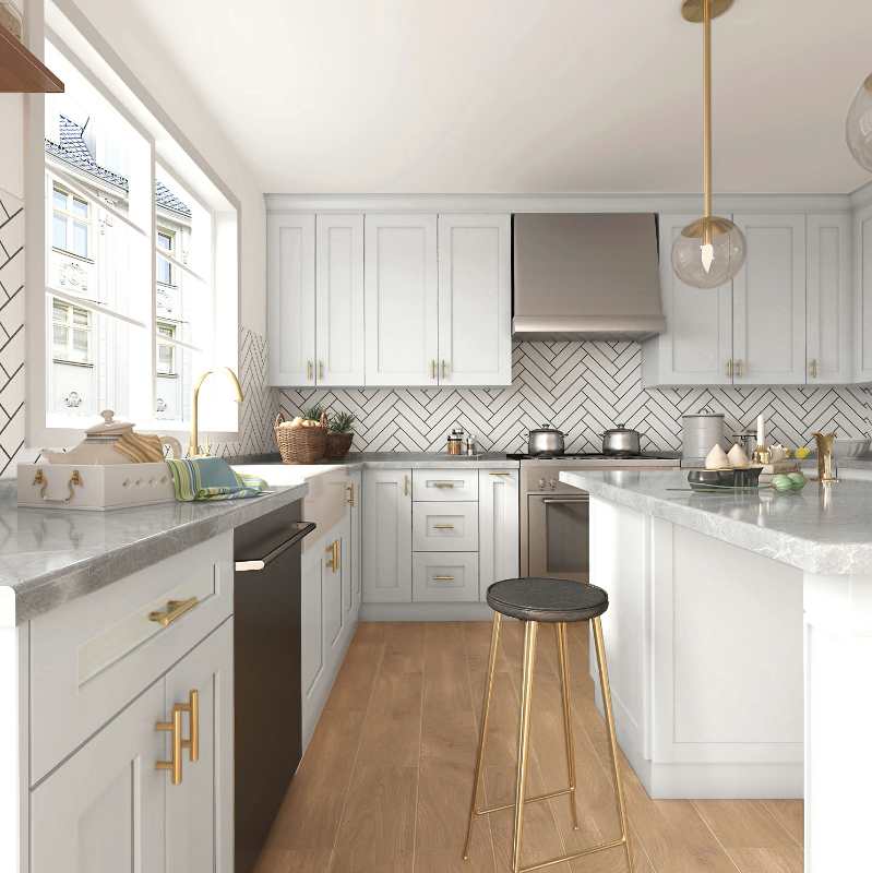 white shaker cabinets
