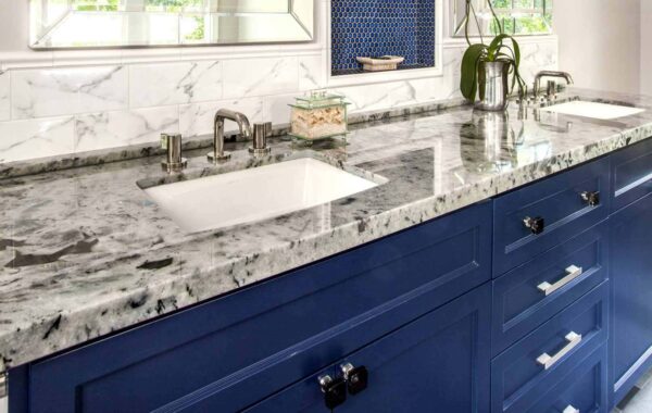 Lemurian White Granite Bathroom