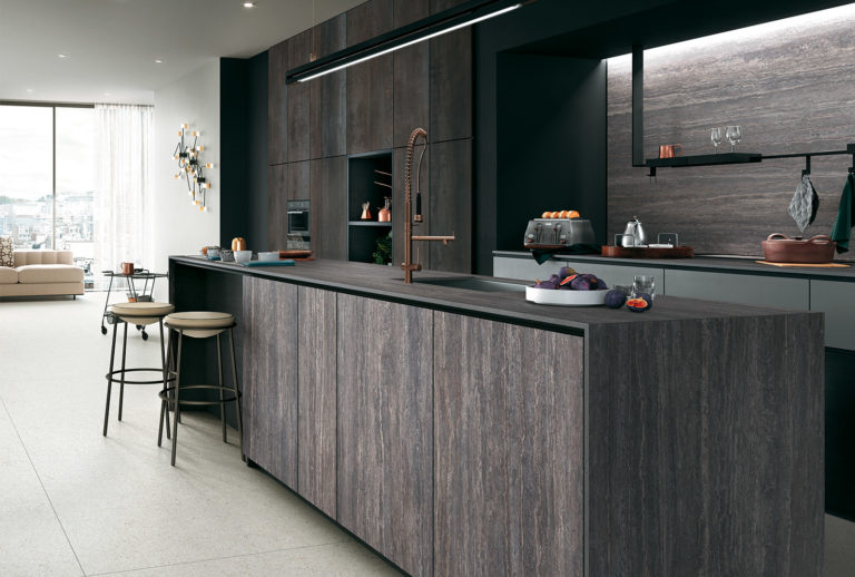 Travertino Grey Infinity Porcelain Kitchen Countertops